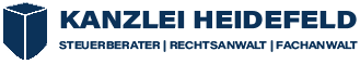 Logo Kanzlei Heidefeld mit Fachrichtung transparent Header middle blue